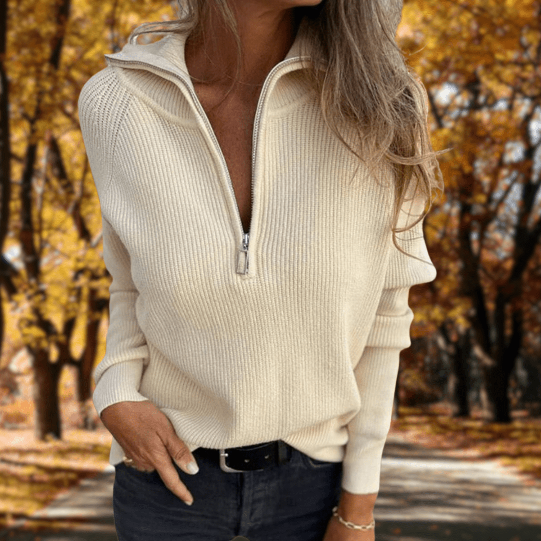 Women's Cozy Half-Zip Pullover Cream