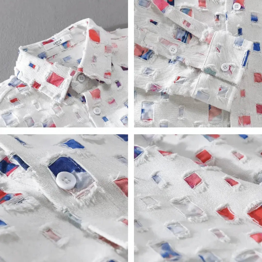 Frayed Denim Shirt for a Stylish Look