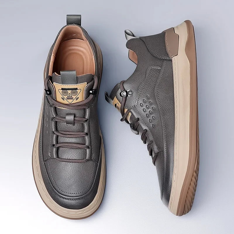 Men's Orthopedic Vegan Leather Sneakers-MODAUTLET
