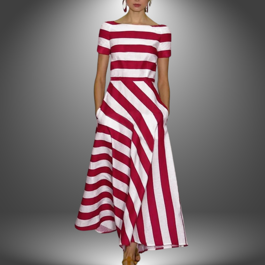 Robe maxi rayée artisanale pour femme
