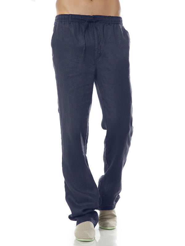 Men's Relaxed Fit 100% Linen Casual Pants