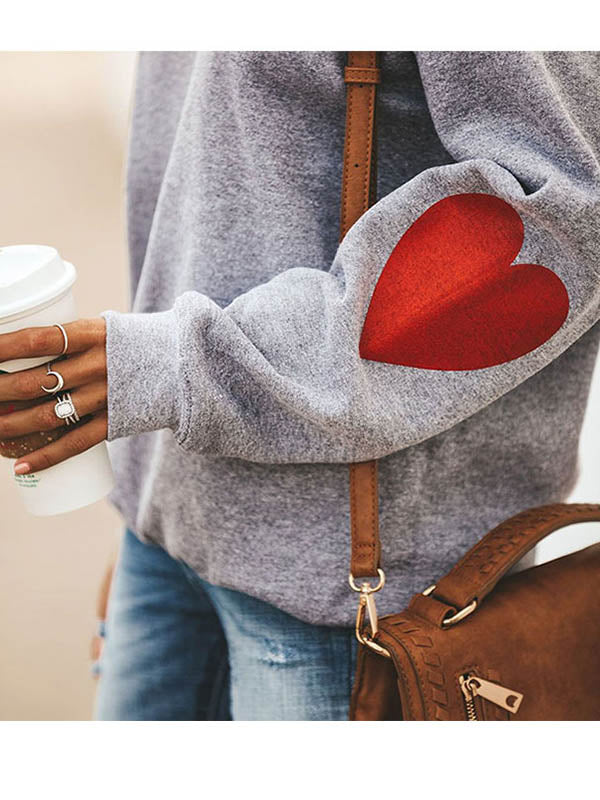 Women's Casual Sweatshirt with Smile Print Design