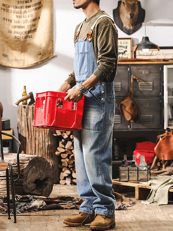 Men's Classic Denim Work Overalls