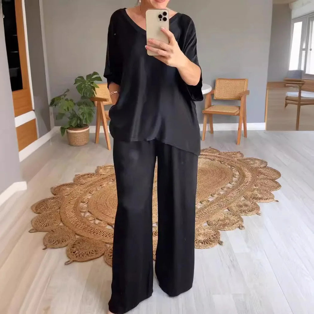 Summer Short-sleeved T-shirt Two-piece Set For Women