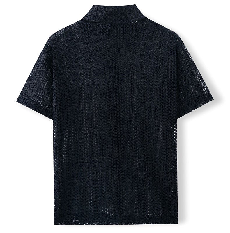 Men's Lightweight Summer Polo Shirt Breathable Knit-MODAUTLET
