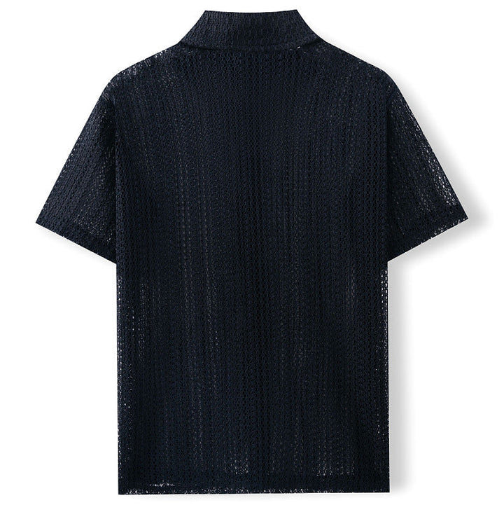 Men's Lightweight Summer Polo Shirt Breathable Knit-MODAUTLET