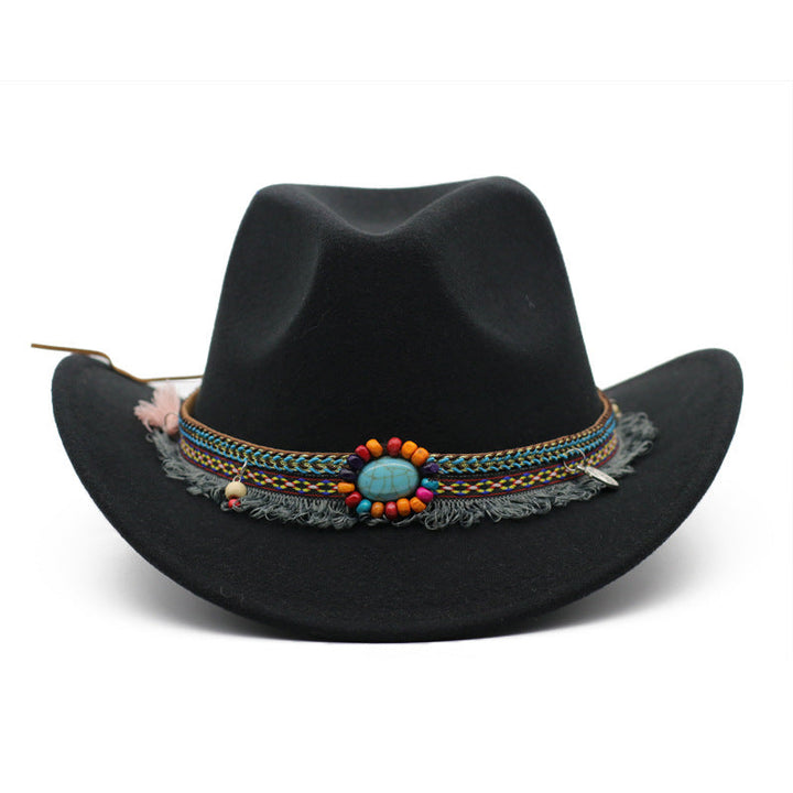 Sombreros de fieltro rizado para vaqueros, accesorios para montar para hombres y mujeres