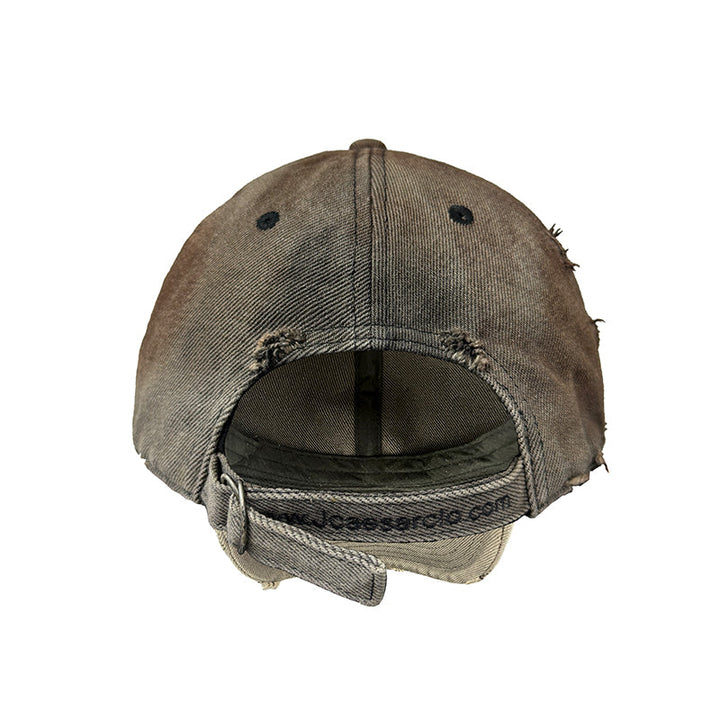 Unisex Mesh Back Embroidered Cap Vintage Rust Look-MODAUTLET