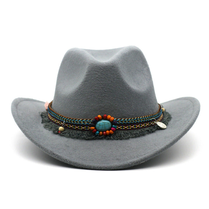 Sombreros de fieltro rizado para vaqueros, accesorios para montar para hombres y mujeres