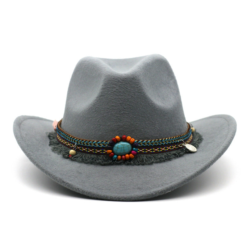 Sombreros de fieltro rizado para vaqueros, accesorios para montar para hombres y mujeres