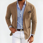 Lightweight Breathable Summer Knit Blazer for Warm Weather Beige