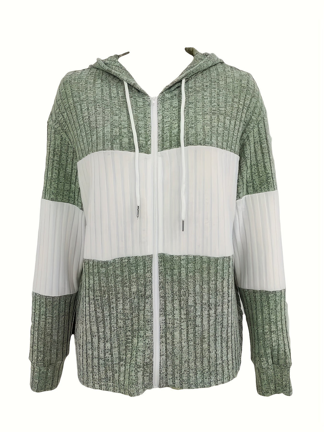 Women's Ribbed Zip-Up Hoodie