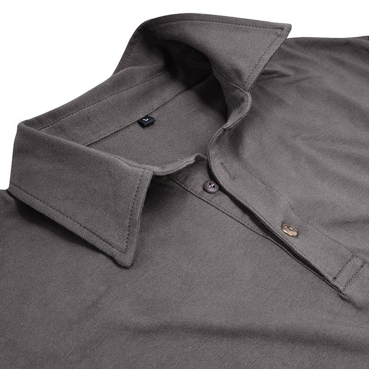 Men's Muscle Fit Long Sleeve Polo Shirt-MODAUTLET