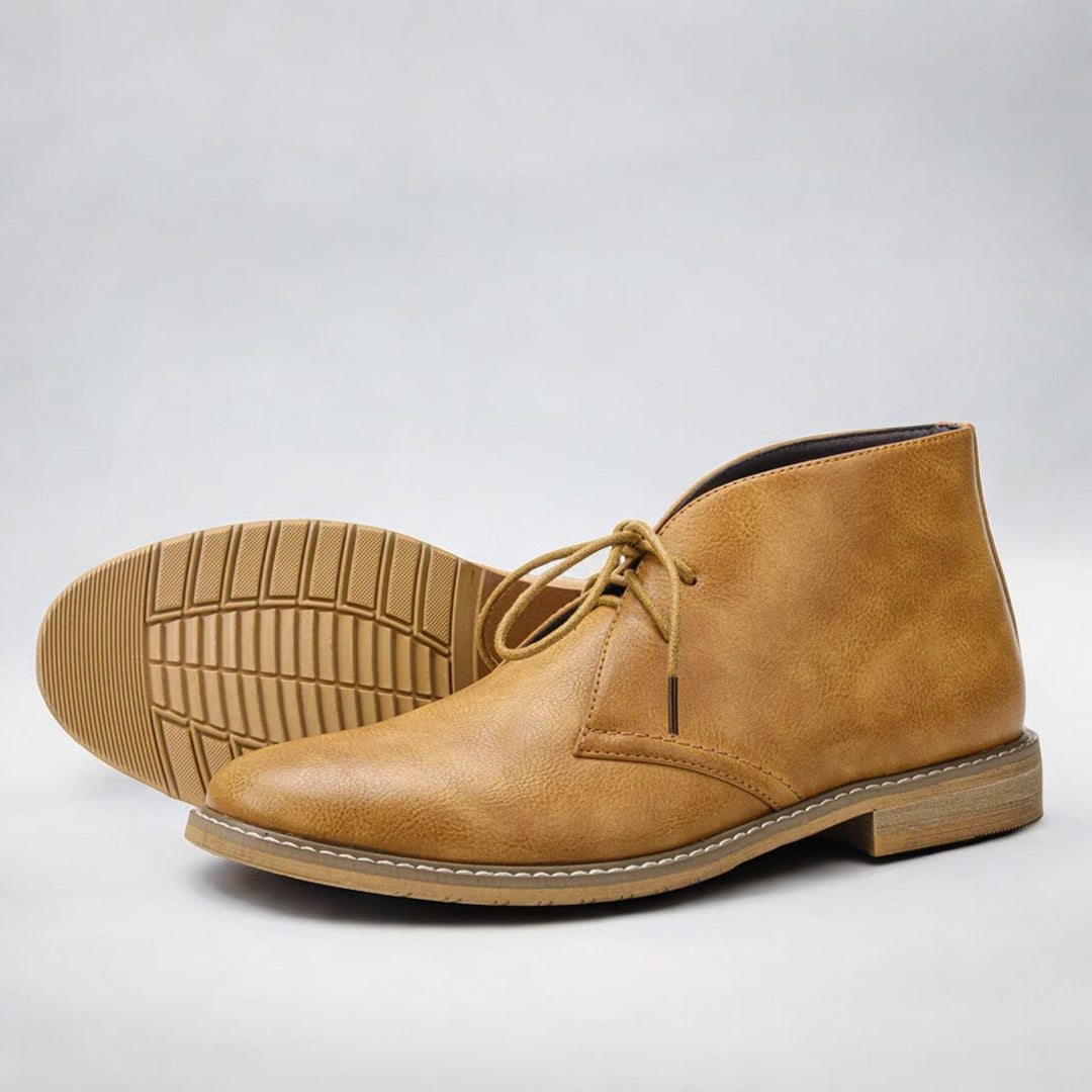 Men's Retro Leather Chukka Boots-MODAUTLET