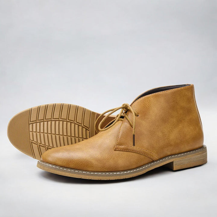 Men's Retro Leather Chukka Boots-MODAUTLET