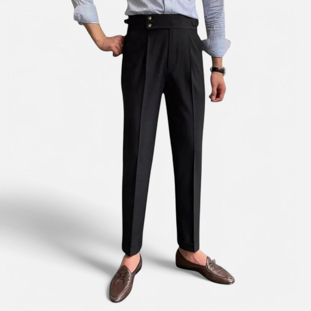 Men's Tailored High-Rise Trousers-MODAUTLET