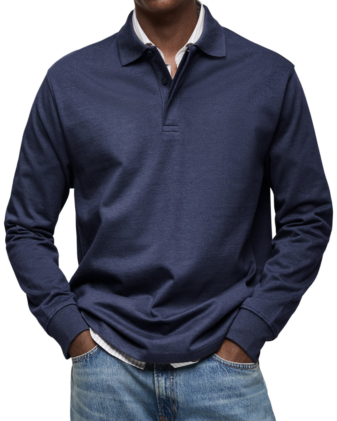 Men's Classic Long Sleeve Polo Shirt-MODAUTLET
