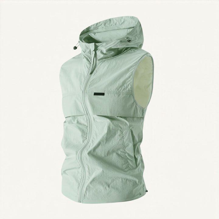 Chaleco cortavientos ligero con capucha para hombre, para pesca y senderismo