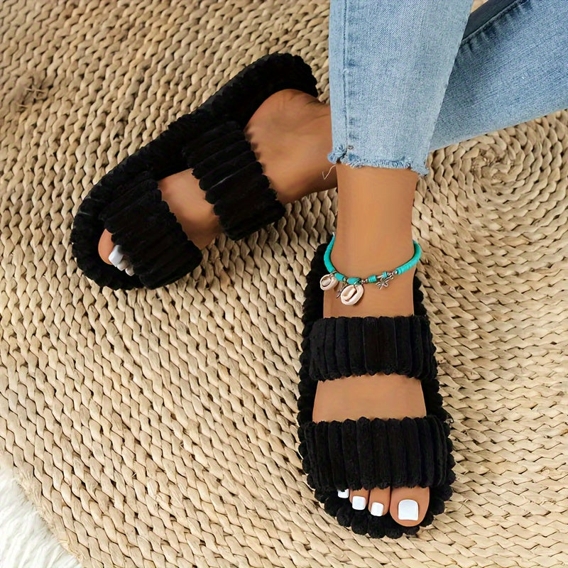 Women's Cozy Non-Slip Plush Slippers – Soft Home Footwear