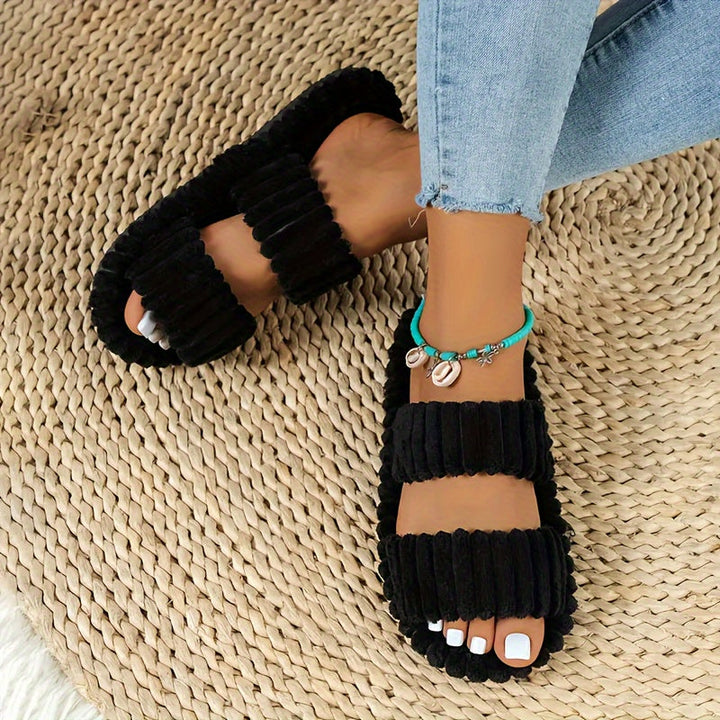 Women's Cozy Non-Slip Plush Slippers – Soft Home Footwear-MODAUTLET