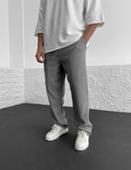 Men's Slim Fit Stretch Trousers for Style and Comfort Gray