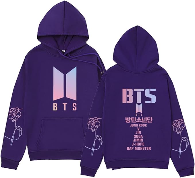 Unisex Kpop Concert Hoodie Casual Wear And Cosplay Pride Purple