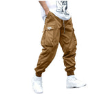 Men's Cargo Joggers with Multi-Pockets Dark brown1