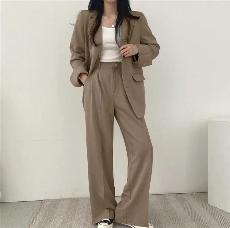 Hailey | Conjunto de Fato Feminino Ajustado com Blazer Comprido