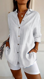 Women's Elegant Oversized Blouse White