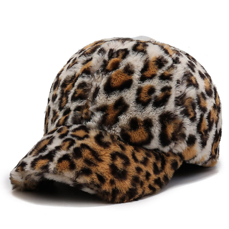 Cappellino da baseball in pile con stampa leopardata per tutte le stagioni