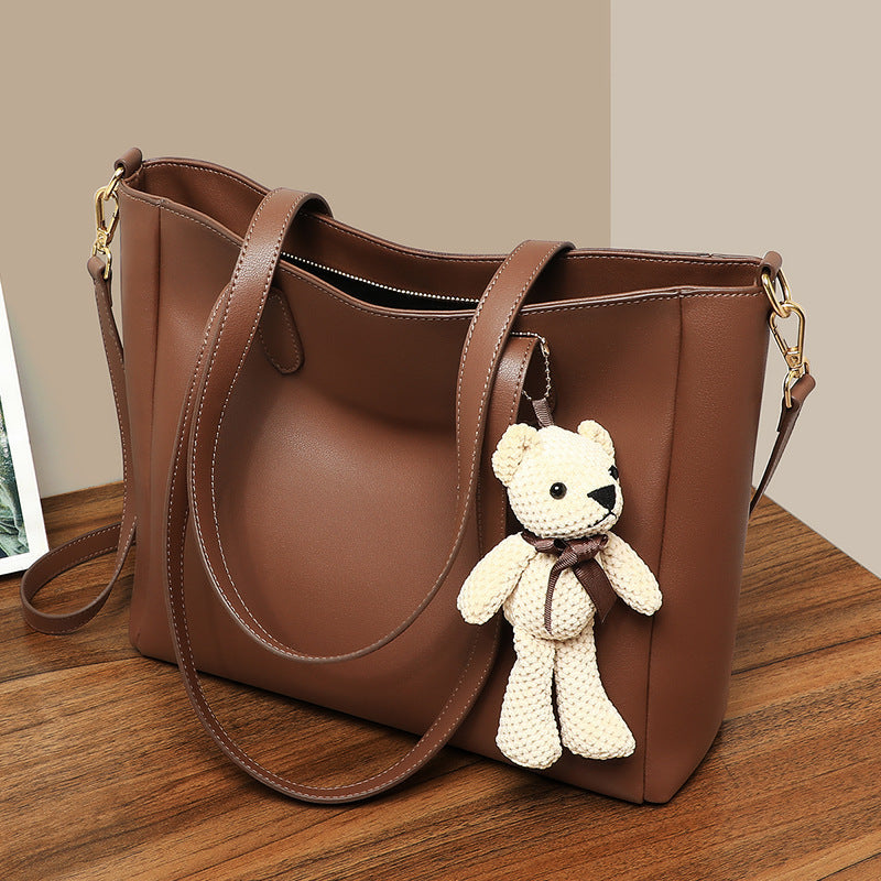 Genuine Leather Shoulder Messenger Bag Brown Viney