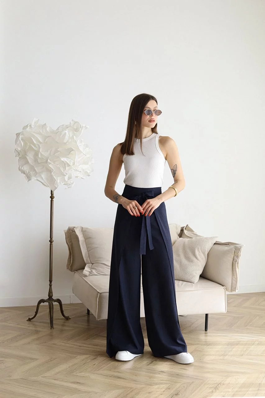 Ophelia | Wide-cut women's linen pants-MODAUTLET