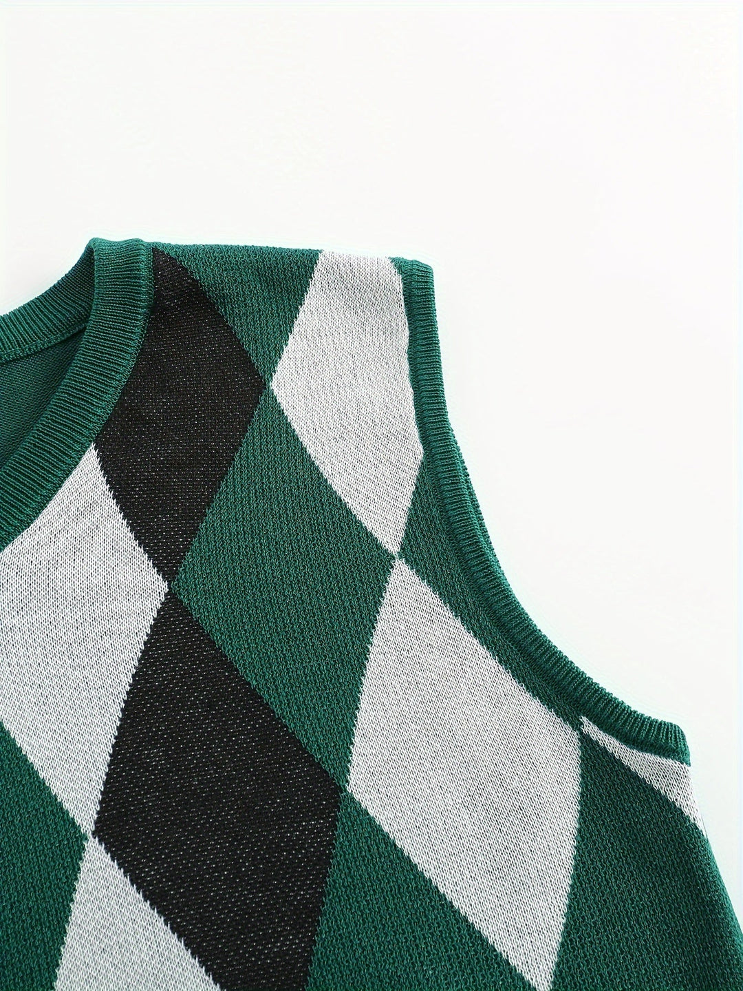 Pánská klasická vesta s argyle vzorem