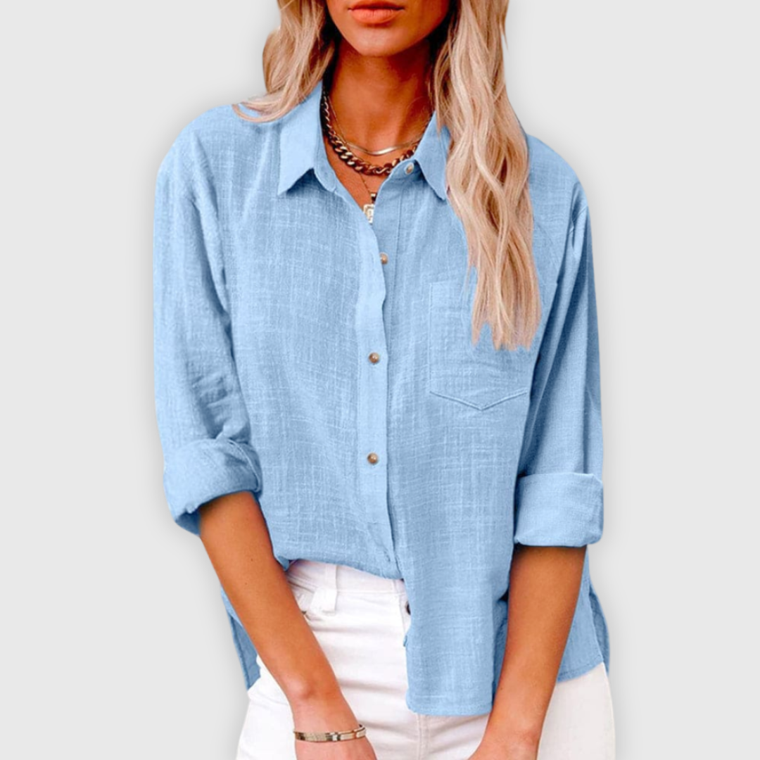 Women's Casual Sophistication Blouse Light Blue