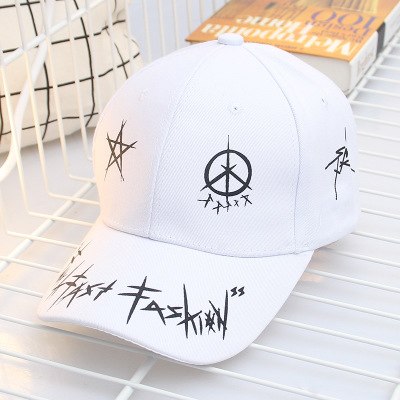 Individuelle Schwarz-Weiß Graffiti Snapback Baseballkappe im Hip-Hop-Stil