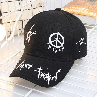 Individuelle Schwarz-Weiß Graffiti Snapback Baseballkappe im Hip-Hop-Stil