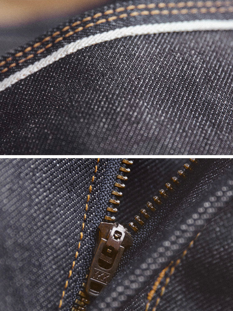 Men's Retro Style Raw Denim Jeans