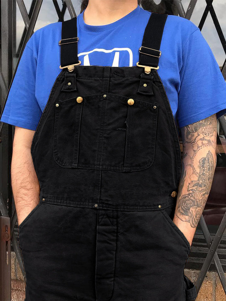 Men's Canvas Duck Bib Overalls Workwear Dungarees