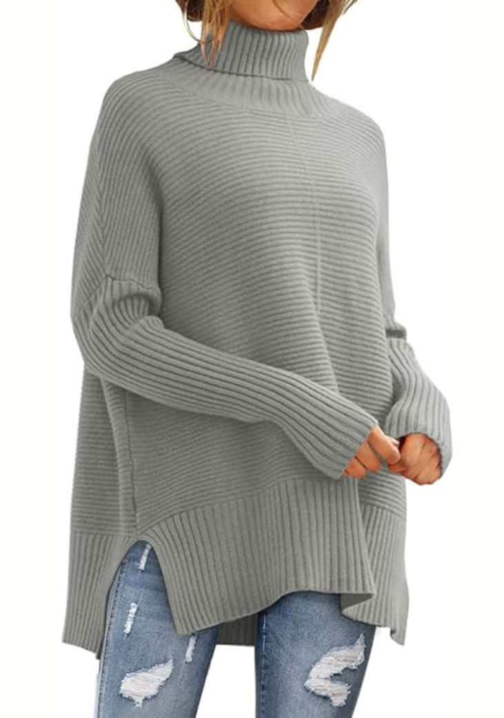 Women's Elegant Turtleneck Sweater Gray
