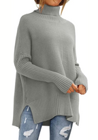 Women's Elegant Turtleneck Sweater Gray