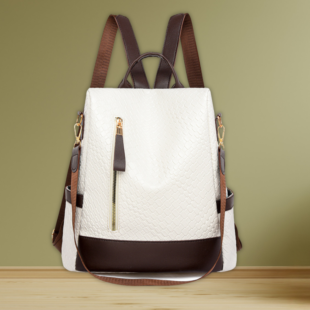 Soft Leather Woven Backpack For Women With Ample Storage-MODAUTLET