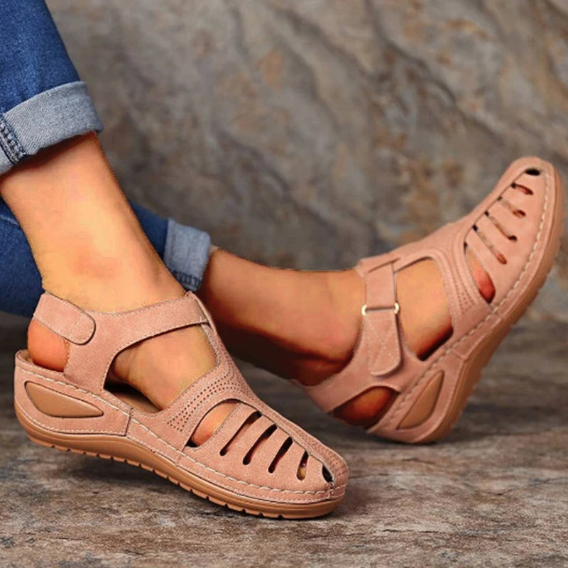 Women's Vintage Orthopedic PU Leather Sandals for Summer-MODAUTLET