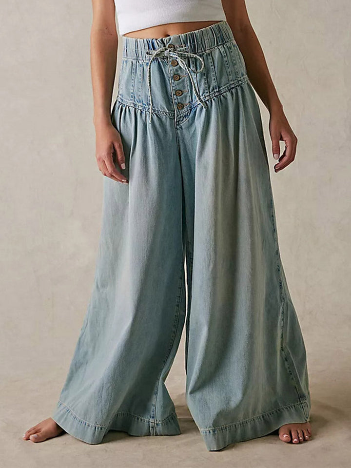 Women's Loose Fit Wide-Leg Denim Pants