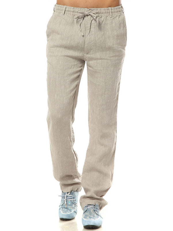 Men's Relaxed Fit 100% Linen Casual Pants