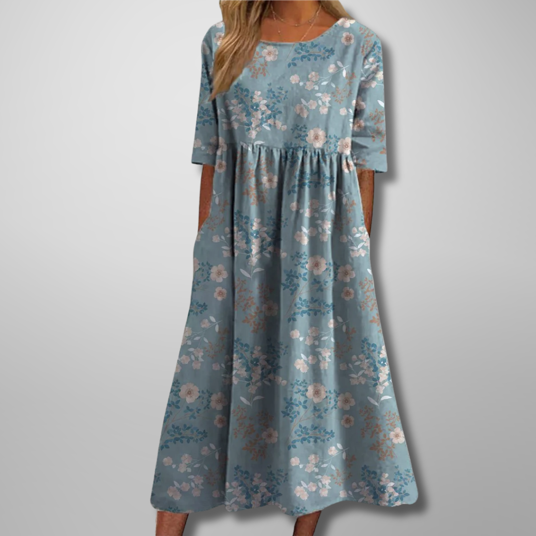 Robe midi fleurie décontractée pour femme