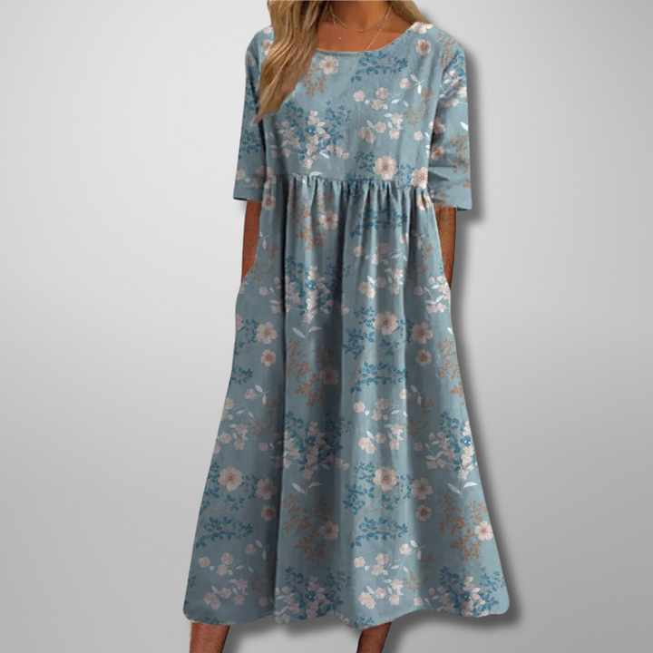 Robe midi fleurie décontractée pour femme