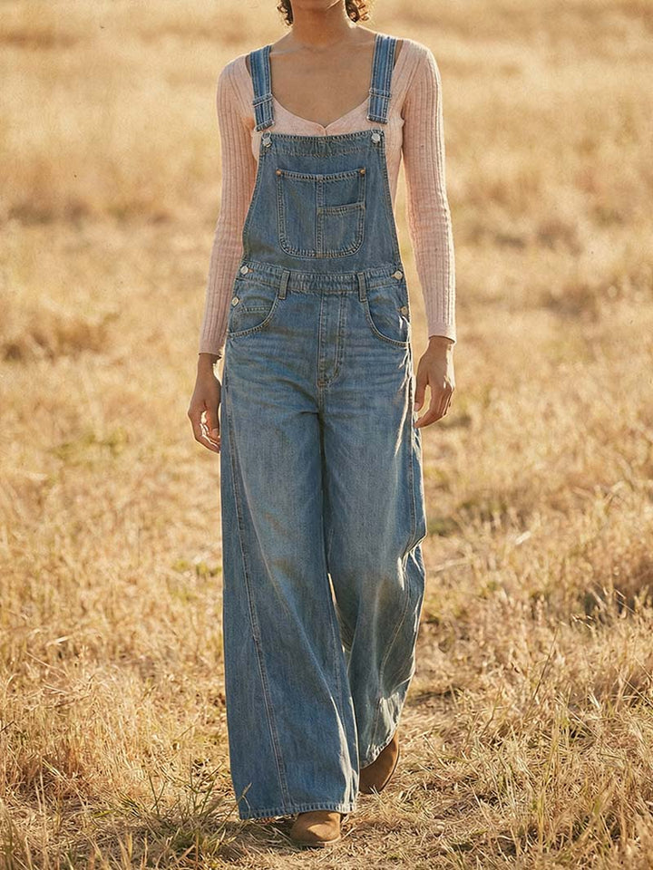 Emily | Denimkjeledress med vide ben for kvinner