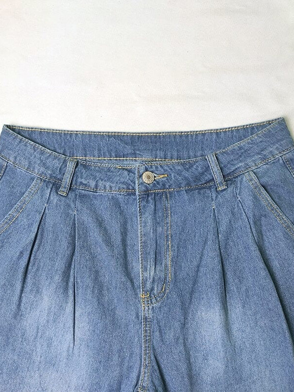 Women's Vintage Loose Fit High Waist Denim Jeans