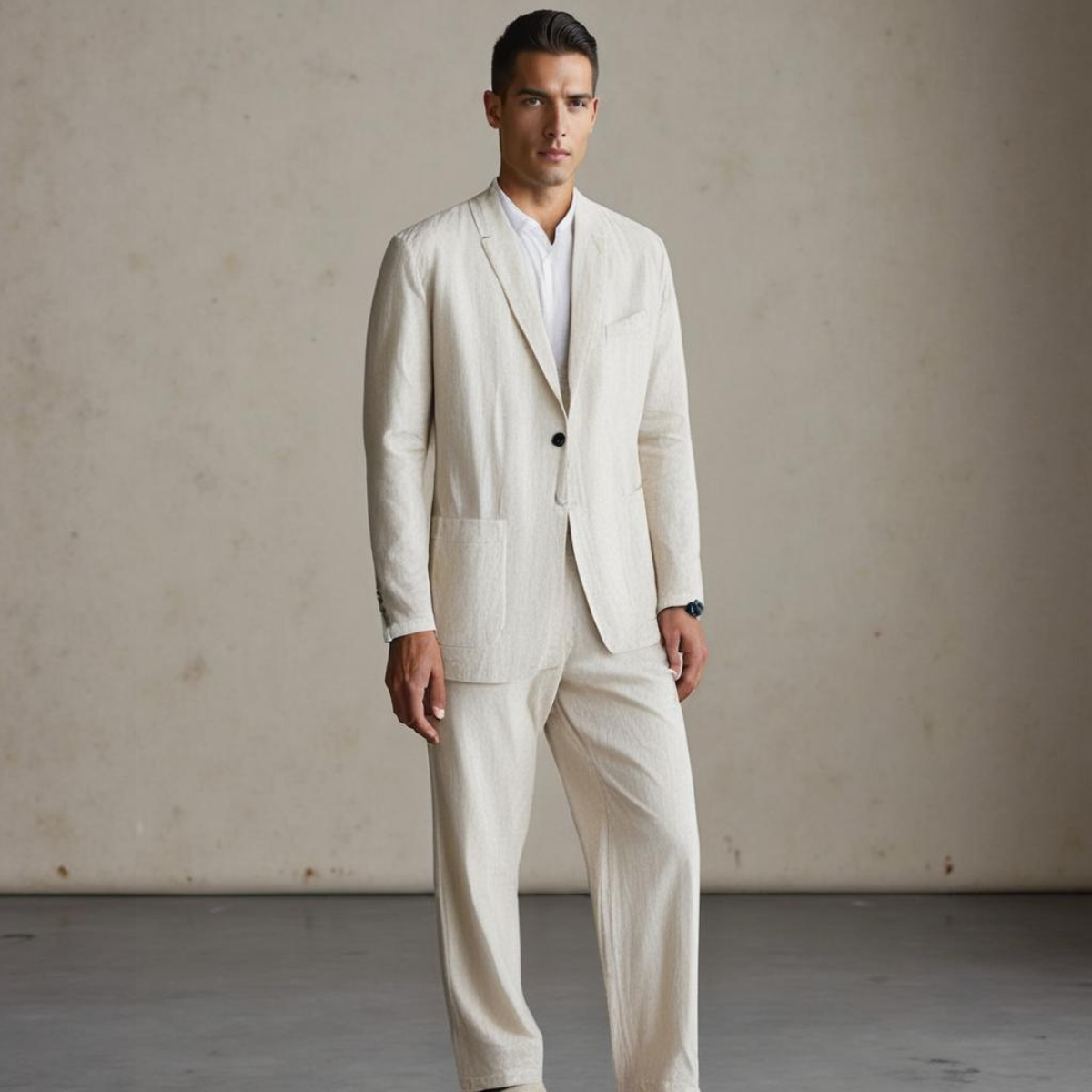 Linen Suit Set For Men Breathable Comfort Luxury