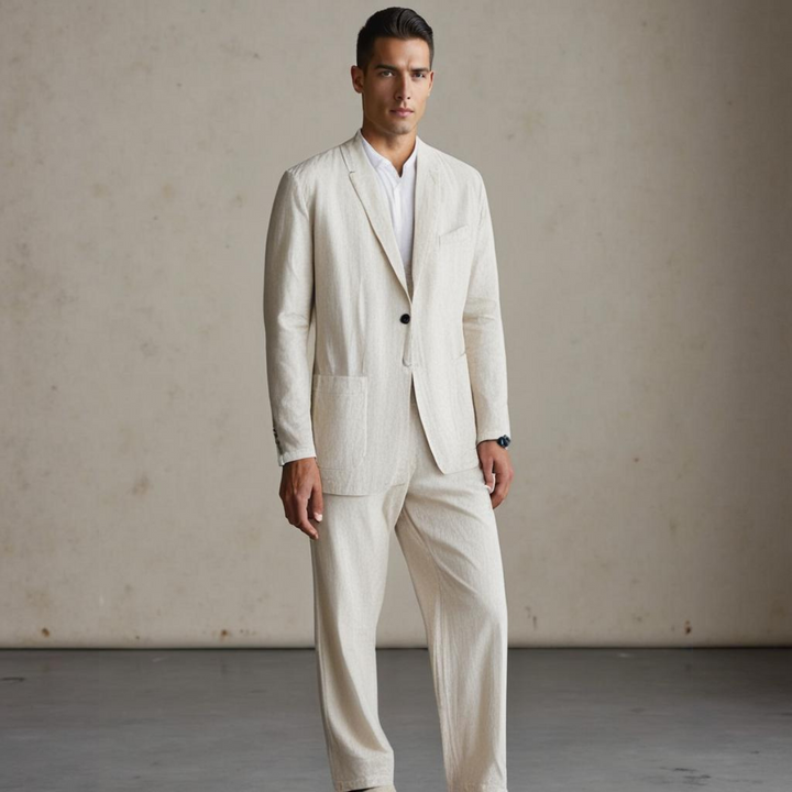 Linen Suit Set For Men Breathable Comfort Luxury-MODAUTLET